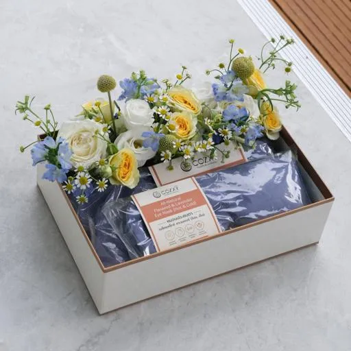Flower Relaxing Rest Gift Set เซ็ตเพื่อความผ่อนคลายดอกไม้สด - Cozxy | Health Product Image