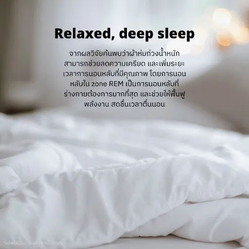 ผ้าห่มถ่วงน้ำหนัก Weighted Blanket (น้ำหนัก 6.8 กก.) Standard + ปลอกผ้าห่ม Bamboo Cooling Cover (สีกรมท่า Navy) - COZXY Product Image