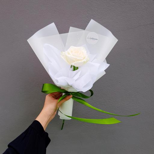 Single White Rose Bouquet