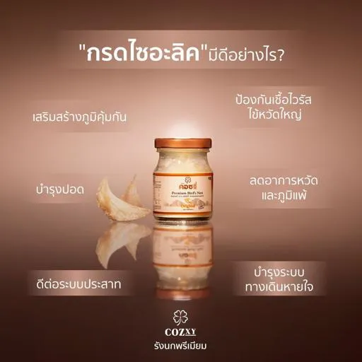 กล่องของขวัญ รังนกแท้พรีเมี่ยม 5 ขวด สูตรหวานน้อย - COZXY Product Image
