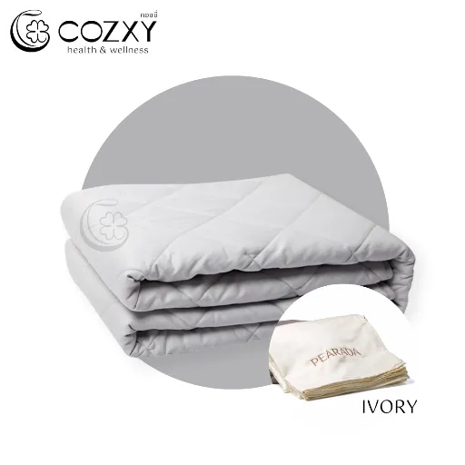 ผ้าห่มถ่วงน้ำหนัก Weighted Blanket (น้ำหนัก 6.8 กก.) Standard + ปลอกผ้าห่ม Bamboo Cooling Cover (สีครีม Ivory) - COZXY Product Image
