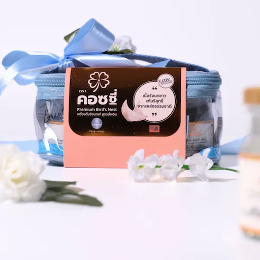 Special!!! รังนกแท้  Set 6 ขวด Great Health กระเป๋าสีฟ้า รังนกสูตรดั้งเดิม หวานน้อย  - COZXY Product Image