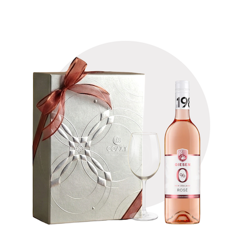 Cellar Box Set เซ็ตเครื่องดื่มองุ่น Giesen Rose Alc 0% พร้อมแก้ว #สีแพลตตินั่ม - COZXY Product Image