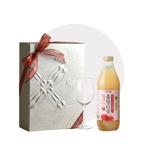 Cellar Box Set เซ็ตน้ำแอปเปิ้ลจากประเทศญี่ปุ่นพร้อมแก้ว #สีแพลตตินั่ม - COZXY Product Image